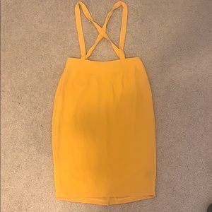 Mustard Skirt w/ Crisscross Straps